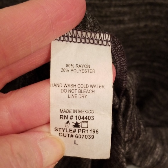 Mine Grey/Black Long Sleeve Elbow Patch Top in L - Picture 6 of 8